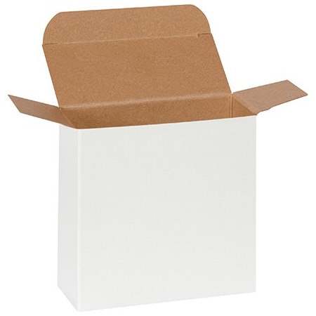 Bsc Preferred 4-1/2 x 1-7/8 x 4-1/2'' White Reverse Tuck Folding Cartons, 250PK RTC42W
